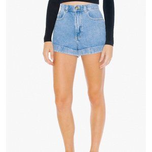 American Apparel High Waisted Light Denim Shorts